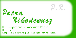 petra nikodemusz business card